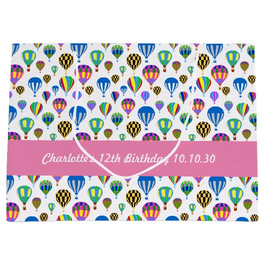 Patroon van kleurrijke Afbeeldingen voor luchtball Groot Cadeauzakje (Voorkant)