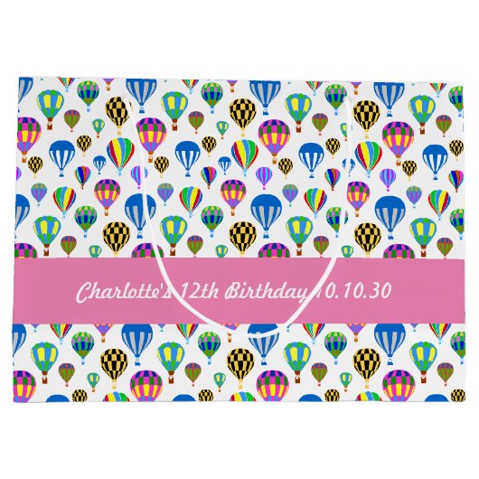 Patroon van kleurrijke Afbeeldingen voor luchtball Groot Cadeauzakje (Achterkant)