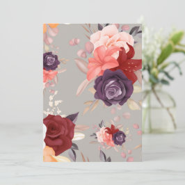 Patroon van kleurrijke bloemen waaronder rozen  advieskaart