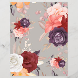 Patroon van kleurrijke bloemen waaronder rozen  flyer