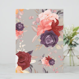 Patroon van kleurrijke bloemen waaronder rozen  kaart