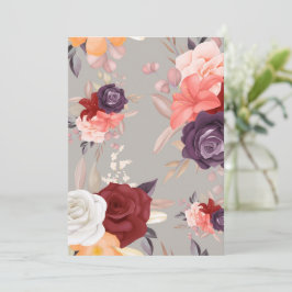 Patroon van kleurrijke bloemen waaronder rozen  programmakaart
