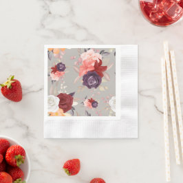 Patroon van kleurrijke bloemen waaronder rozen servet