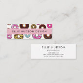 Patroon van kleurrijke donuts, koekjeswinkel, geba mini visitekaartje (Voorkant / Achterkant)