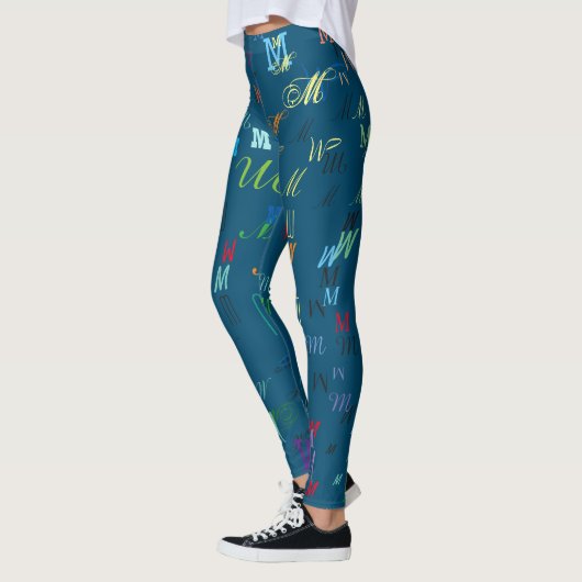 Patroon van kleurrijke initialen gepersonaliseerd leggings (Links)