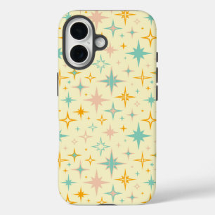 Patroon van kleurrijke retro sterren iPhone 16 hoesje