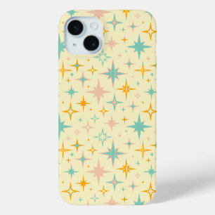 Patroon van kleurrijke retro sterren iPhone 15 mini hoesje