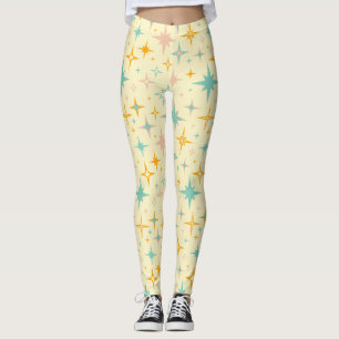 Patroon van kleurrijke retro sterren leggings