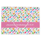 patroon van kleurrijke silhouetten van katten groot cadeauzakje (Achterkant)