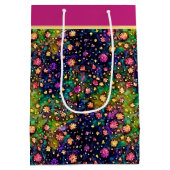 patroon van kleurrijke waterverf bloemen medium cadeauzakje (Achterkant)