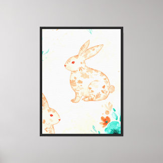 Patroon van konijnen canvas afdruk