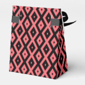 patroon van koraal en zwarte diamant bedankdoosjes (Achterkant)