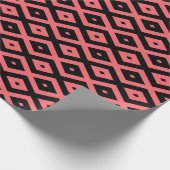 patroon van koraal en zwarte diamant cadeaupapier (Hoek)