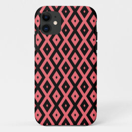 patroon van koraal en zwarte diamant Case-Mate iPhone case