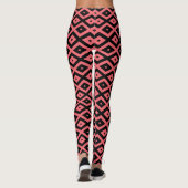 patroon van koraal en zwarte diamant leggings (Achterkant)