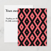 patroon van koraal en zwarte diamant RSVP kaartje (Voorkant / Achterkant)