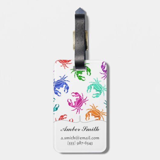 patroon van krabben bagagelabel (Achterkant verticaal)