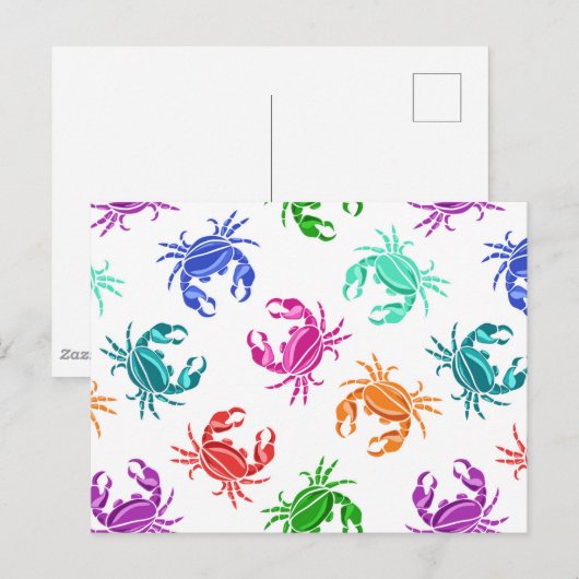 patroon van krabben briefkaart (Voorkant / Achterkant)
