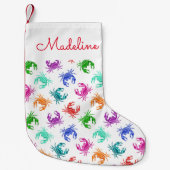 patroon van krabben | Jouw namen toevoegen Kleine Kerstsok (Voorkant)