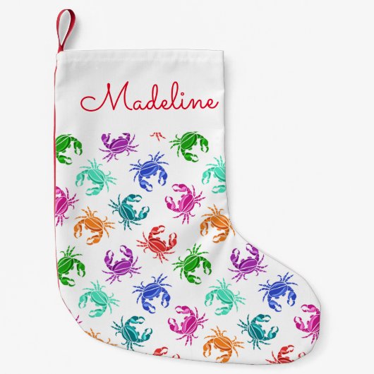patroon van krabben | Jouw namen toevoegen Kleine Kerstsok (Voorkant)