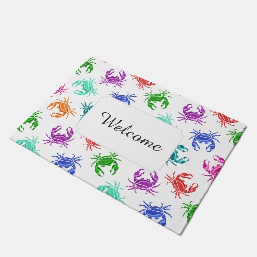 patroon van krabben | Jouw tekst toevoegen Deurmat (Schuin)
