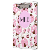 Patroon van ladybugs, roze ladybugs, monogram klembord (Links)