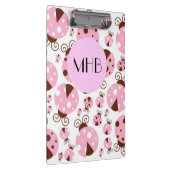 Patroon van ladybugs, roze ladybugs, monogram klembord (Rechts)