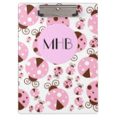 Patroon van ladybugs, roze ladybugs, monogram klembord (Voorkant)