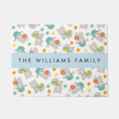 Patroon van lama's, alpaca's, bloemen, Jouw naam Deurmat (Voorkant)