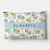 Patroon van lama's, alpaca's, bloemen, Jouw naam Etui (Achterkant)