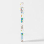 Patroon van lama's, alpaca's, bloemen, Jouw naam iPhone Hoesje (Linkerkant)