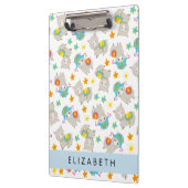 Patroon van lama's, alpaca's, bloemen, Jouw naam Klembord (Links)