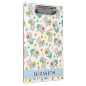 Patroon van lama's, alpaca's, bloemen, Jouw naam Klembord (Rechts)