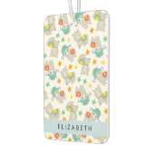 Patroon van lama's, alpaca's, bloemen, Jouw naam Luchtverfrisser (Links)