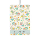 Patroon van lama's, alpaca's, bloemen, Jouw naam Luchtverfrisser (Achterkant)