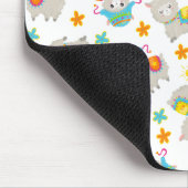 Patroon van lama's, alpaca's, bloemen, Jouw naam Muismat (Hoek)