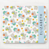 Patroon van lama's, alpaca's, bloemen, Jouw naam Muismat (Voorkant)