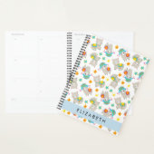 Patroon van lama's, alpaca's, bloemen, Jouw naam Planner (Display)