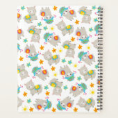 Patroon van lama's, alpaca's, bloemen, Jouw naam Planner (Achterkant)