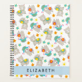 Patroon van lama's, alpaca's, bloemen, Jouw naam Planner (Voorkant)