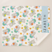 Patroon van lama's, alpaca's, bloemen, Jouw naam Sherpa Deken (Voorkant (horizontaal))