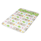 Patroon van lama's, alpaca's, cactus, Jouw naam Badmat (Gekanteld)