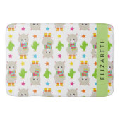 Patroon van lama's, alpaca's, cactus, Jouw naam Badmat (Voorkant)
