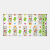 Patroon van lama's, alpaca's, cactus, Jouw naam Bureaumat (Voorkant)