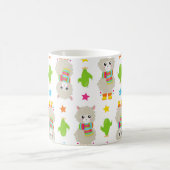 Patroon van lama's, alpaca's, cactus, Jouw naam Koffiemok (Center)