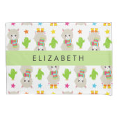 Patroon van lama's, alpaca's, cactus, Jouw naam Kussensloop (Voorkant)