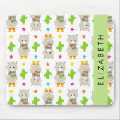 Patroon van lama's, alpaca's, cactus, Jouw naam Muismat (Voorkant)