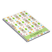 Patroon van lama's, alpaca's, cactus, Jouw naam Notitieboek (Rechterzijde)