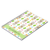 Patroon van lama's, alpaca's, cactus, Jouw naam Notitieboek (Linkerzijde)