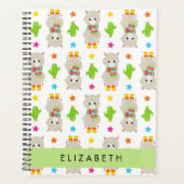 Patroon van lama's, alpaca's, cactus, Jouw naam Planner (Voorkant)